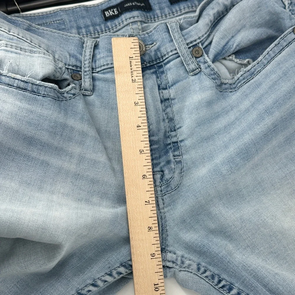 BKE Jake Straight Jeans Men 31x32 Light Wash Solid Straight Leg Modern Denim
